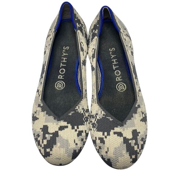 Limited edition Retired Rothy's Ash Gray Camo Flats Size 7.5 - Picture 1 of 4